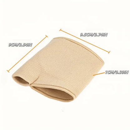 Beiga tryckavlastande fotdynor med måttangivelser som visar storlek och tjocklek