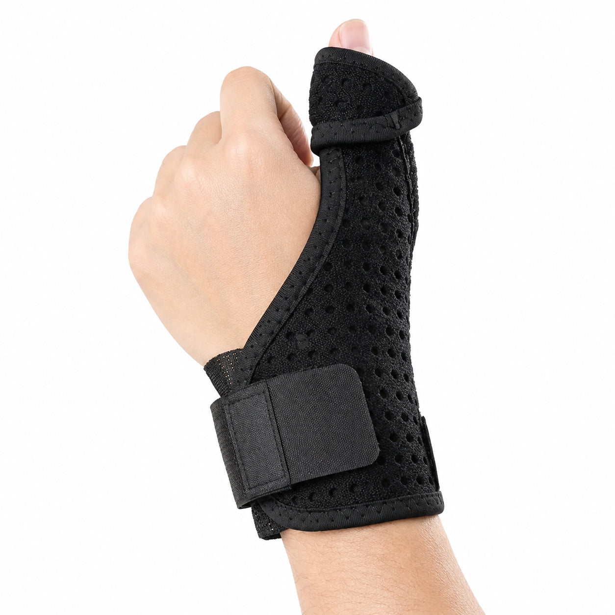 Tumstöd som stabiliserar tumme och handled med justerbar passform för stöd, avlastning och ökad komfort vid daglig användning.