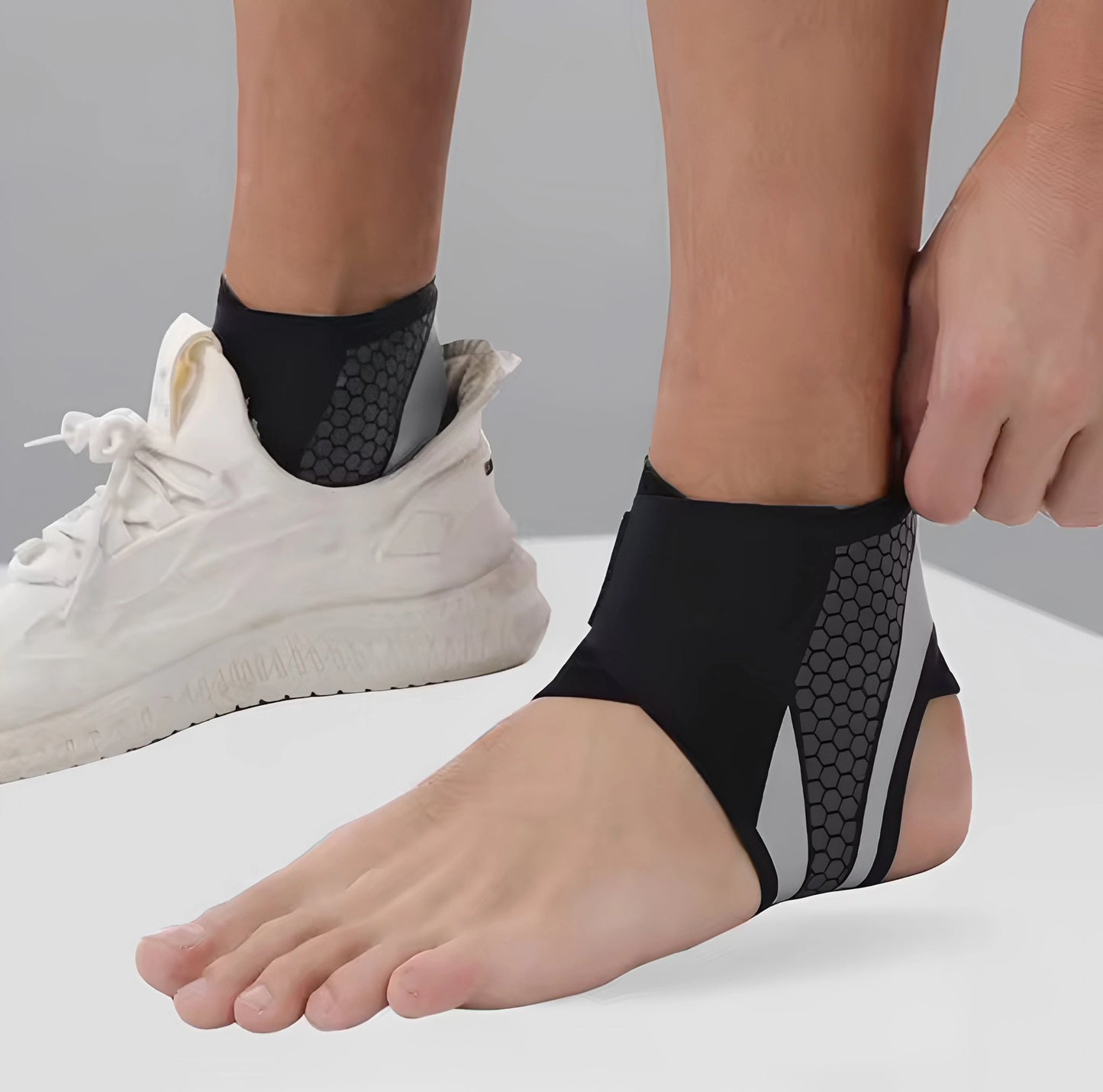 Ankelstöd som används i sko vid gång