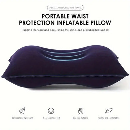 Uppblåsbar kudde tömd på luft och lätt att ta med