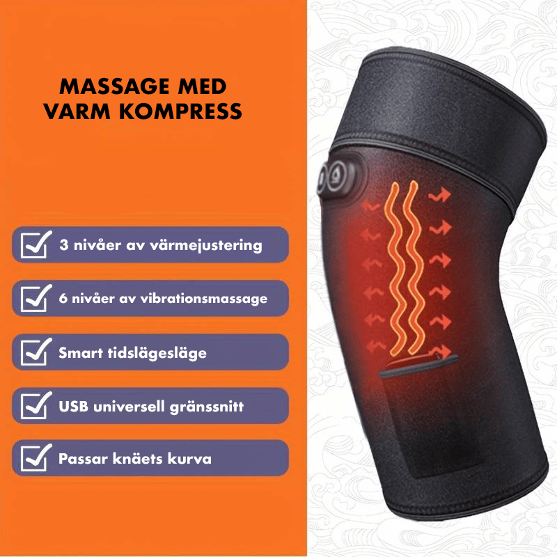 Knämassage med värme och vibration i sittande position