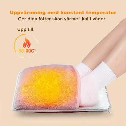 Fotvärmare som ger jämn värme när fötterna vilar på kudden
