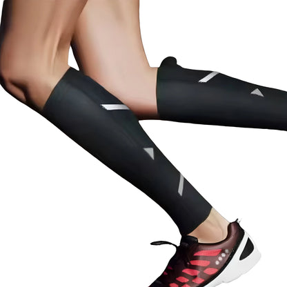 Man som springer med kompressionsstöd på vaderna